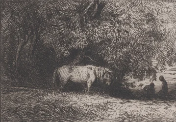 Hest under en tregren, 1846.