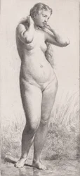 Ung kvinne i badet, 1866.