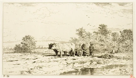 Landskap med gårdsarbeidere