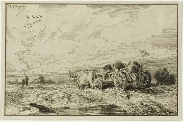 Landskap med oksevogn
