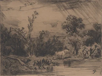 Landskap med tordenvær, 1848.
