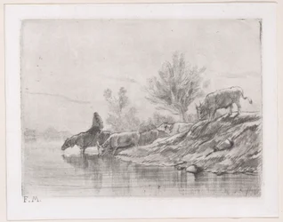 Landskap med storfe, 1848.