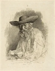 Gammel mann med matspann