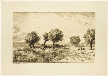 Piljer i et landskap