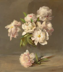 Peoner i en vase, ca. 1885 (olje på lerret)