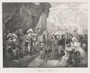 Mottak av Directoire, tidlig 19 århundre (litho)