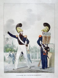 Uniform av militære sapper-brannmenn, Frankrike, 1823