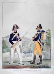 Uniform av de kongelige fotgendarmene, Frankrike, 1823.
