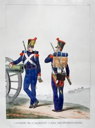 Uniformer av et sveitsisk artilleriregiment, 1823.