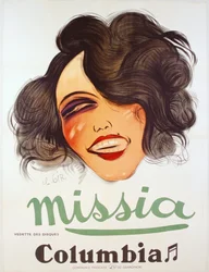 Columbia Records-plakat som reklamerer for den franske chanteuse, Missia, ca. 1935