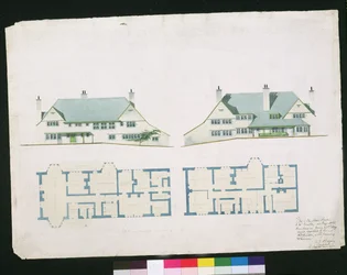 Hus som skal bygges ved Gartmel Fell Gillhead, Windermere for J.W. Buckley Esquire, 1899 (wc og blyant på papir)
