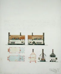 Foreslått hus for A.A. Voysey Esq. ved Slindon nær Barnham Junction, Sussex