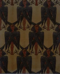 Repeterende kjerubum, design for et stoff