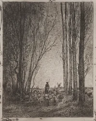 Gathering in the Flock, originalinntrykk 1862, trykt i 1921.