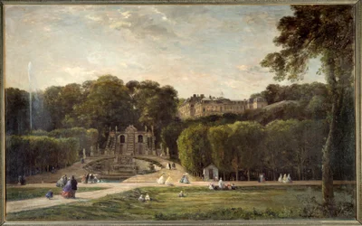 Saint Cloud Park-maleri av Charles Francois Daubigny (1817-1878) 1865 Søn. 1,24x2,01m. Chalons sur Marne, kommunalt museum