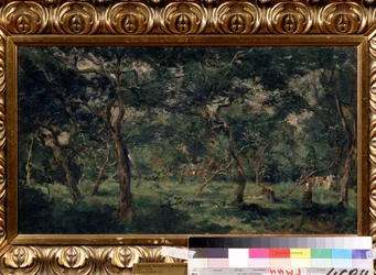 ""Olivenlunden"" (Olivenhage) Maleri av Charles Francois Daubigny (1817-1878) 1870-1873 Pushkin-museet, Moskva