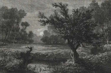 Måneoppgang i Andilly Valley, 1845.