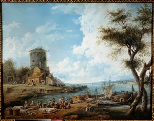 Mosel på 1700-tallet. Maleri av Charles Nivard (1739-1821)