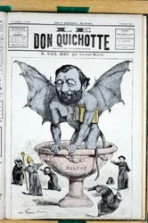 Omslag til ""Le Don Quixote"", nummer 389, satirisk i farger