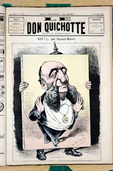 Omslag til ""Le Don Quixote"", nummer 702, satirisk i farger