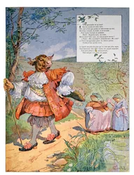 Frosken som ønsket å bli like stor som oksen, ca. 1900 (gravering)