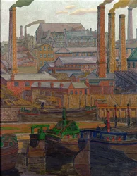 Leeds Canal (olje på lerret)