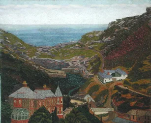 Penally Bridge, Boscastle (olje på lerret)