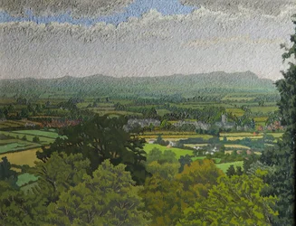 The Malvern Hills, Worcestershire (olje på lerret)
