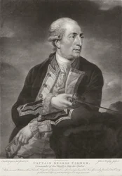 Portrett av George Farmer (1732-79) Kaptein for HMS 