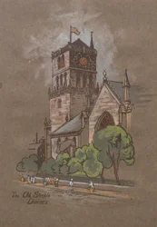 The Old Steeple, Dundee (håndfarget trykk)