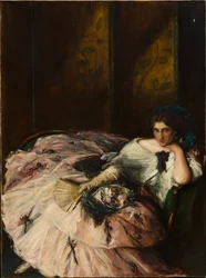 Minne fra et internasjonalt ball. Portrett av Miss Kathleen Bruce, 1907.