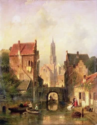 En nederlandsk kanalscene, 1866