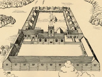 Fugleperspektiv av Carteusian Monastery, 1931