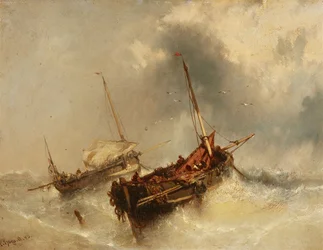 To seilskip på det stormfulle havet To båter på det stormfulle havet