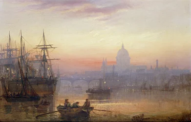 Bassenget i London ved solnedgang