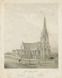 Burton-upon-Trent - Christ Church and Schools: gravering, nd [1789-1850] (trykk)