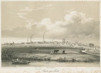 Burton-upon-Trent Bridge and Town: tonet litografi, nd [c 1840]