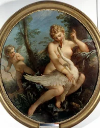 Leda og svanen. Leda og guden Zeus forvandler seg til en svane for å nærme seg ham.
