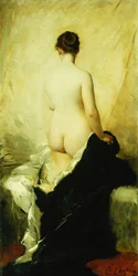 Delvis drapert nakenfigur