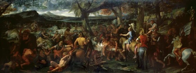 Aleksander og Poros ved slaget ved Hydaspes, ca. 1673