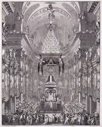 Mausoleet til Oratoire du Louvre, Rue Saint-Honore, til minne om den franske statsmannen Pierre Seguier, mai 1672, ca. 1770-1780 (gravering)