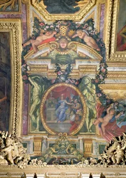 Grunnleggelsen av Hotel Royal des Invalides i 1674, takmaleri fra Galerie des Glaces