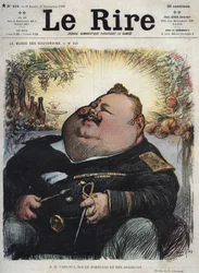 Charles I, konge av Portugal (1863-1908) - Carlos I, konge av Portugal og Algarves - Karikatur av Charles Leandre (1862-1934) i "The Rire"" av 8. november