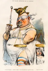 Ernest Valle (1845-1920) - Justisminister i 1902 - Tegneserie av Charles Leandre (1862-1934) i "" Le Rire""" 1902