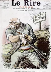 Georges Clemenceau (1841-1929) fransk politiker, tegneserie av Leandre som viser ham som renholderen av skyttergravene, publisert i papiret "Le Rire" 16. februar 1918