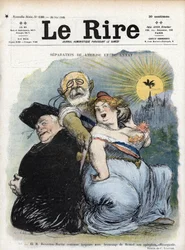 Separasjon fra kirke og stat: "" den franske politikeren Jean-Bienvenu Martin (Bienvenu-Martin) (1847-1943), minister for offentlig undervisning, kunst og tilbedelse, som desperat søker å skille kirken som en prest i Frankrike (fransk separasjon 
