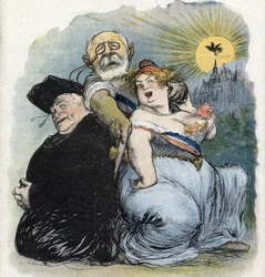 Separasjon fra kirke og stat: "" den franske politikeren Jean-Bienvenu Martin (Bienvenu-Martin) (1847-1943), minister for offentlig undervisning, kunst og tilbedelse, som desperat søker å skille kirken som en prest i Frankrike (fransk separasjon av chu