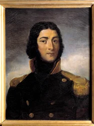 Portrett av general Louis Lazare Hoche (1768-1797) i kapteinsuniform i 1792 Maleri av Charles Victor Lefebvre (1805-1882) 1800-tallet. Dim 0,72 x 0,55 m