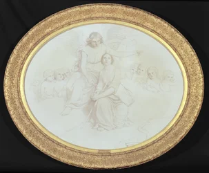 En scene som illustrerer linjene 979-995 fra Comus av John Milton (1608-74) (olje og blyant på lerret)