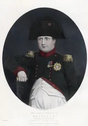 Siste portrett av Napoleon om bord på Bellerophon - Eastlake, Sir Charles Lock (1793-1865) - 1815 - Etsning, akvarell - 29,5x22,4 - Privat samling